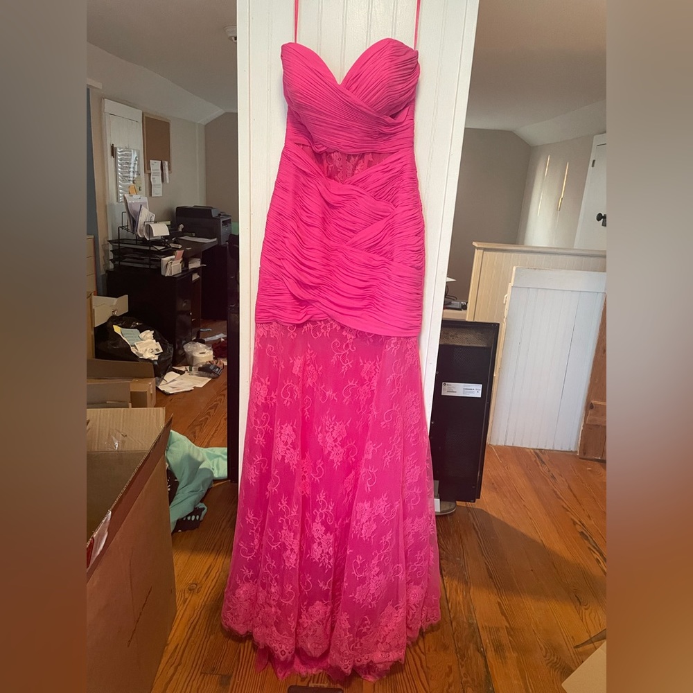 Hot pink prom dress